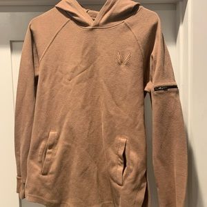 ASRV Sportswear Tan Beige Hoodie Sweatshirt Size S